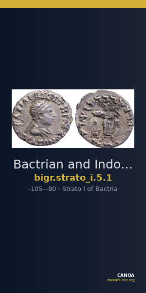 Bactrian and Indo-Greek Coinage Strato I 5.1 — CANOA