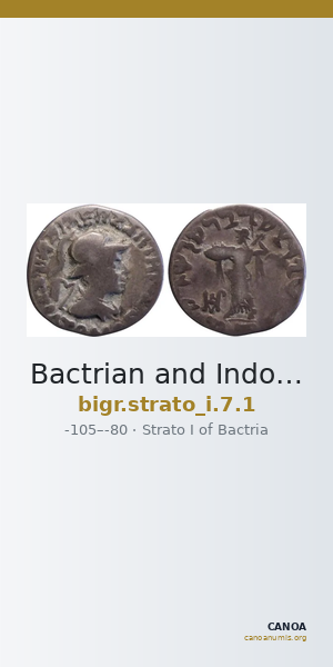 Bactrian and Indo-Greek Coinage Strato I 7.1 — CANOA