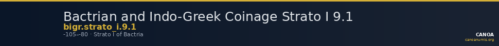 Bactrian and Indo-Greek Coinage Strato I 9.1 — CANOA