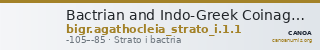 Bactrian and Indo-Greek Coinage Strato I and Agathocleia 1.1 — CANOA