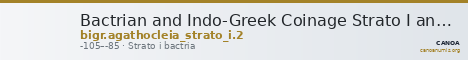 Bactrian and Indo-Greek Coinage Strato I and Agathocleia 2 — CANOA
