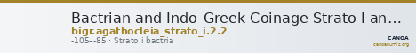 Bactrian and Indo-Greek Coinage Strato I and Agathocleia 2.2 — CANOA
