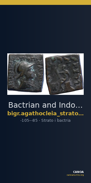 Bactrian and Indo-Greek Coinage Strato I and Agathocleia 3.1 — CANOA