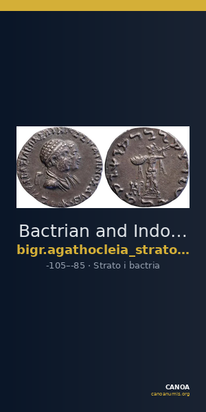 Bactrian and Indo-Greek Coinage Strato I and Agathocleia 5.1 — CANOA