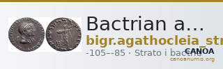 Bactrian and Indo-Greek Coinage Strato I and Agathocleia 5.1 — CANOA