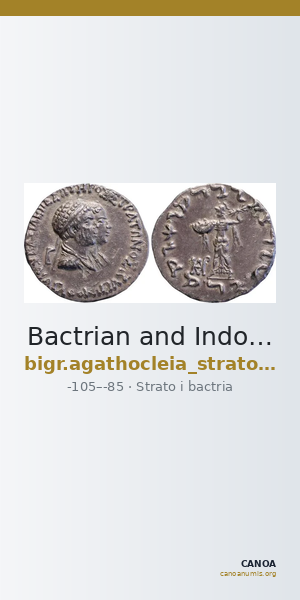 Bactrian and Indo-Greek Coinage Strato I and Agathocleia 6.1 — CANOA