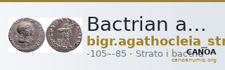 Bactrian and Indo-Greek Coinage Strato I and Agathocleia 6.1 — CANOA