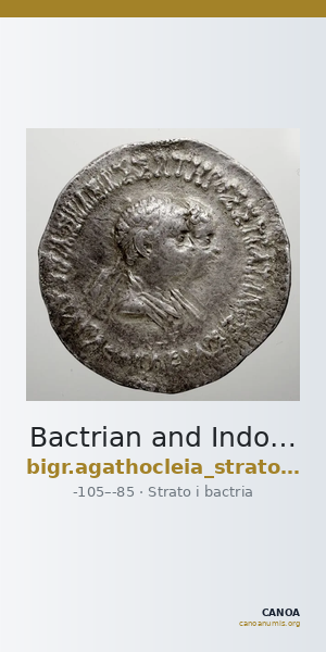 Bactrian and Indo-Greek Coinage Strato I and Agathocleia 6.2 — CANOA
