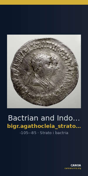 Bactrian and Indo-Greek Coinage Strato I and Agathocleia 6.2 — CANOA
