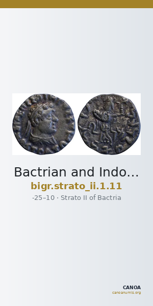 Bactrian and Indo-Greek Coinage Strato II 1.11 — CANOA