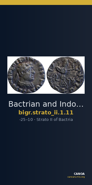 Bactrian and Indo-Greek Coinage Strato II 1.11 — CANOA