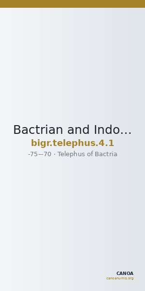 Bactrian and Indo-Greek Coinage Telephus 4.1 — CANOA