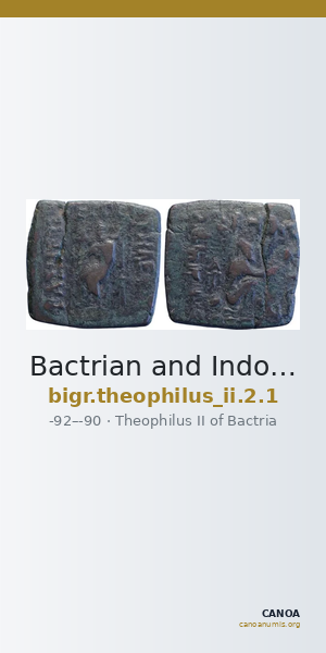Bactrian and Indo-Greek Coinage Theophilus II 2.1 — CANOA