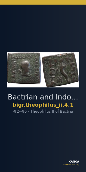 Bactrian and Indo-Greek Coinage Theophilus II 4.1 — CANOA