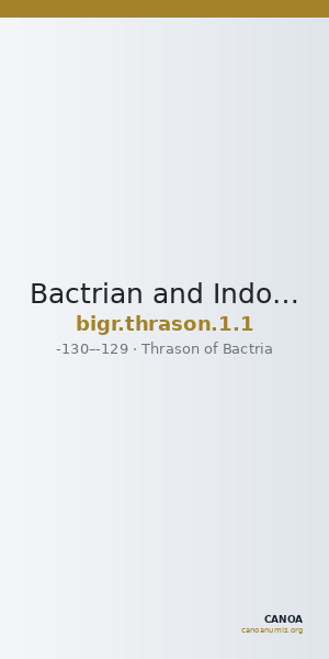 Bactrian and Indo-Greek Coinage Thrason 1.1 — CANOA