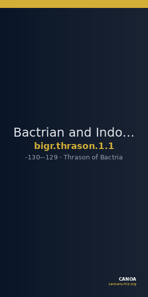 Bactrian and Indo-Greek Coinage Thrason 1.1 — CANOA