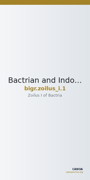 Bactrian and Indo-Greek Coinage Zoilus I 1 — CANOA