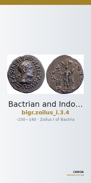 Bactrian and Indo-Greek Coinage Zoilus I 3.4 — CANOA
