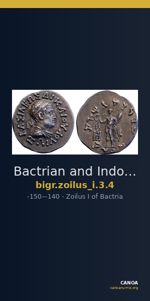 Bactrian and Indo-Greek Coinage Zoilus I 3.4 — CANOA
