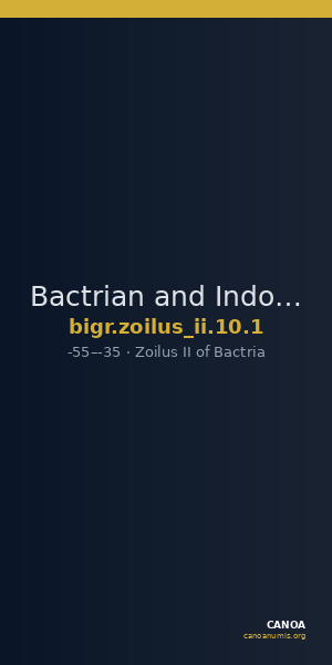 Bactrian and Indo-Greek Coinage Zoilus II 10.1 — CANOA