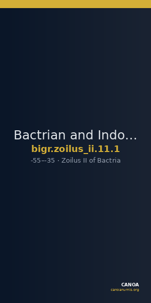 Bactrian and Indo-Greek Coinage Zoilus II 11.1 — CANOA