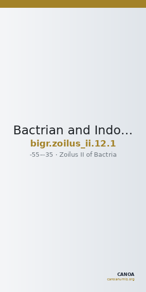 Bactrian and Indo-Greek Coinage Zoilus II 12.1 — CANOA