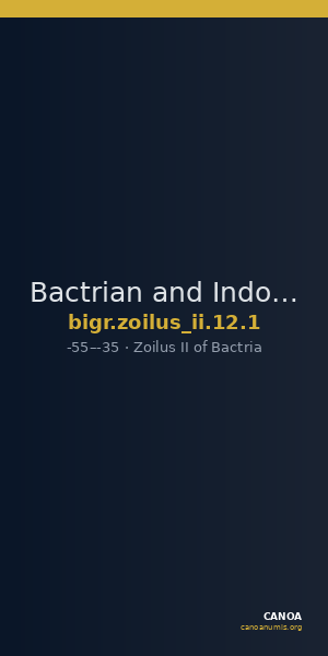 Bactrian and Indo-Greek Coinage Zoilus II 12.1 — CANOA