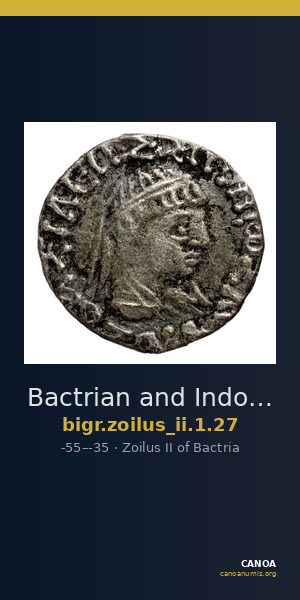 Bactrian and Indo-Greek Coinage Zoilus II 1.27 — CANOA