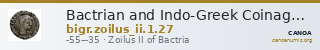 Bactrian and Indo-Greek Coinage Zoilus II 1.27 — CANOA