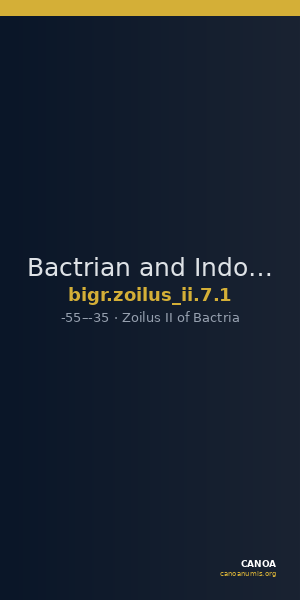 Bactrian and Indo-Greek Coinage Zoilus II 7.1 — CANOA