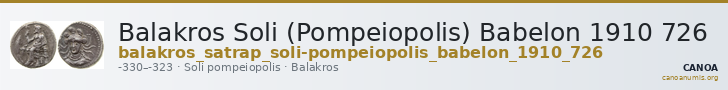 Balakros Soli (Pompeiopolis) Babelon 1910 726 — CANOA