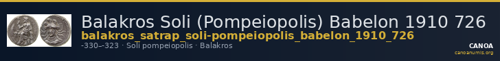 Balakros Soli (Pompeiopolis) Babelon 1910 726 — CANOA