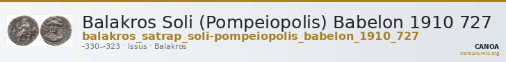 Balakros Soli (Pompeiopolis) Babelon 1910 727 — CANOA