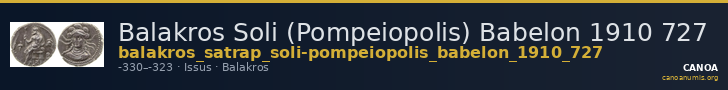 Balakros Soli (Pompeiopolis) Babelon 1910 727 — CANOA