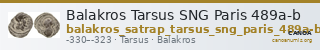 Balakros Tarsus SNG Paris 489a-b — CANOA