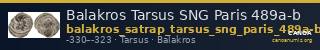 Balakros Tarsus SNG Paris 489a-b — CANOA
