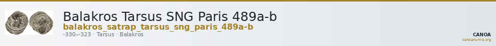 Balakros Tarsus SNG Paris 489a-b — CANOA
