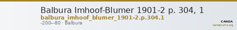 Balbura Imhoof-Blumer 1901-2 p. 304, 1 — CANOA