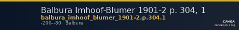 Balbura Imhoof-Blumer 1901-2 p. 304, 1 — CANOA