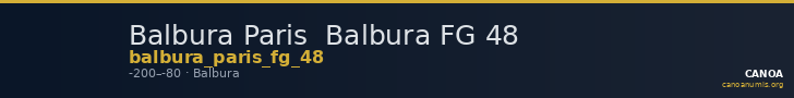Balbura Paris  Balbura FG 48 — CANOA