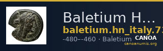Baletium Historia Numorum Italy 731 — CANOA