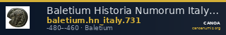 Baletium Historia Numorum Italy 731 — CANOA