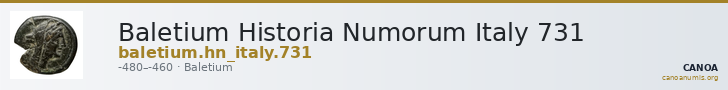 Baletium Historia Numorum Italy 731 — CANOA