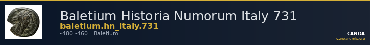 Baletium Historia Numorum Italy 731 — CANOA