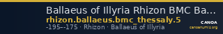Ballaeus of Illyria Rhizon BMC Ballaeus 5 — CANOA