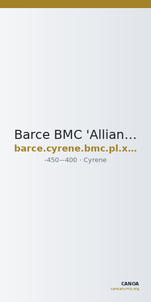 Barce BMC 'Alliance' coins Period II, pl. XXXVIII, 1 — CANOA