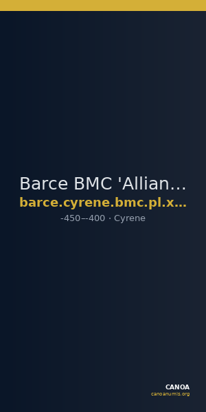 Barce BMC 'Alliance' coins Period II, pl. XXXVIII, 1 — CANOA