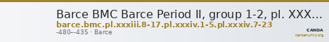 Barce BMC Barce Period II, group 1-2, pl. XXXIII, 8-17, pl. XXXIV, 1-5, 7-23 — CANOA