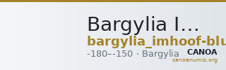 Bargylia Imhoof-Blumer 1901-2 p.126, 1 — CANOA