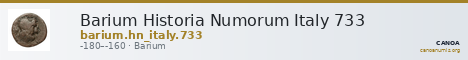 Barium Historia Numorum Italy 733 — CANOA